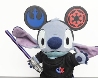 Star Wars Themed Mouse Ears for NuiMO Plush. REDESIGNED. Rebel/Empire. Stuffed Animal Accessory. Headband for toys. Shoulder Plush Ears.