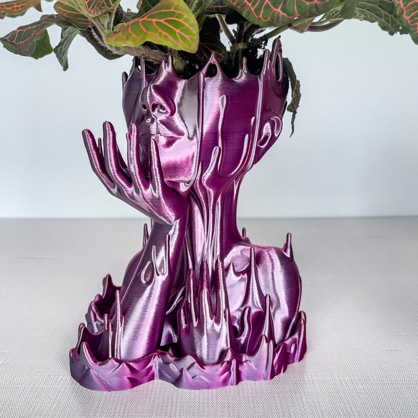 Goddess Succulent Planter. Melted Woman. DynaMech Flowerpot. Venus Planter. Medusa Head.