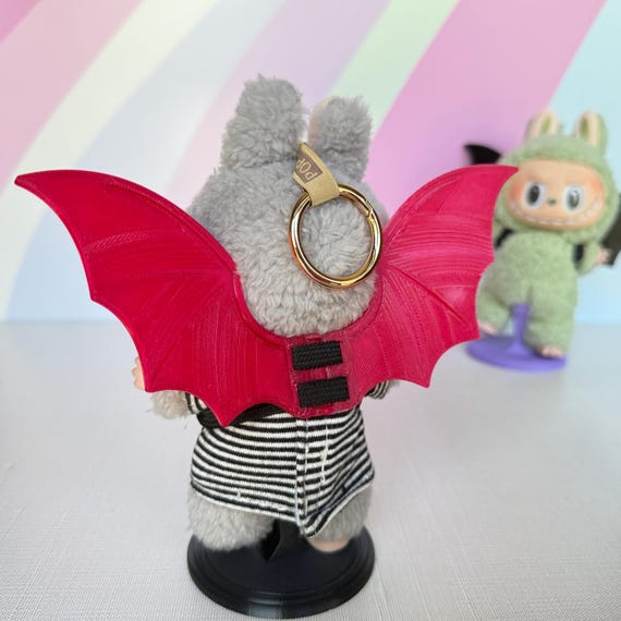 Hinged Bat Wings for Labubu, Nuimos & Plush Dolls. Halloween