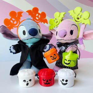 Bat Mouse Ears for NuiMO & Labubu Plush. Matching Bucket Set. Halloween Stuffed Animal Accessory. Headband for toys.