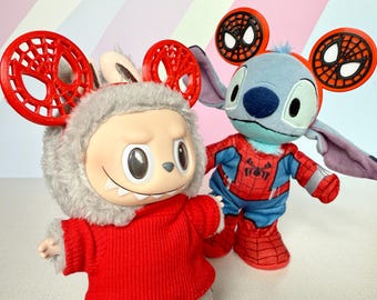 Spider-Man Mouse Ears for NuiMO & Labubu Plush. Stuffed Animal Accessory. Headband for toys.