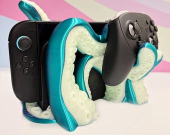 Switch 2 Tentacle Dock Organizer - 3D Printed Controller Stand with Cable Management