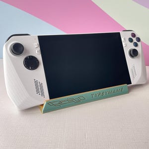 ROG Ally. ROG Ally X Stand. Personalized Gamer Accessory for Asus handheld system.