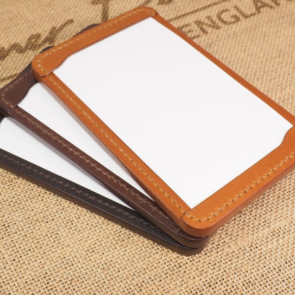 Handmade 3-by-5 (3x5" / 77x127mm) Index Card Holder Memo Notepad Jotter Pad / Pocket Briefcase - Cognac / Chestnut / Dark Brown