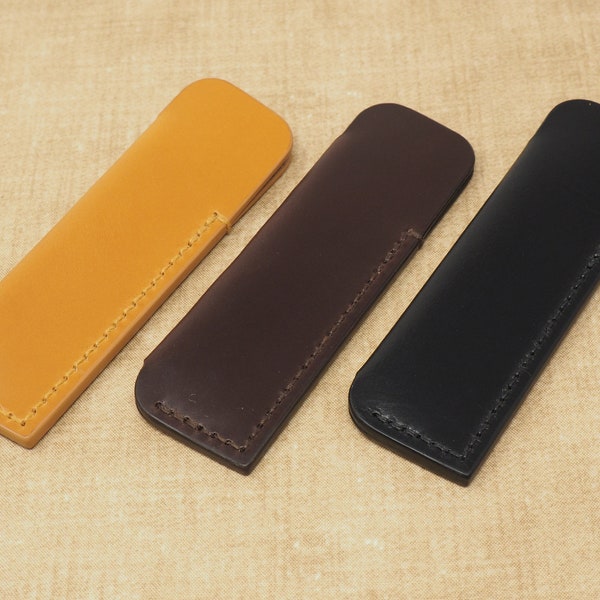 Étui en cuir pour peigne de poche pour homme fait à la main pour peigne KENT OT - Bridle Leather - London Tan / Australian Nut / Black