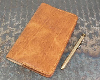 Handmade 'The Playwright' Leather Notebook Cover - for: Moleskine Classic Softcover Large 13x21cm - Tan