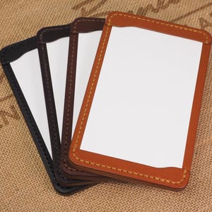 Porte-cartes 3 x 5 (3 x 5 po./77 x 127 mm) fait main Bloc-notes Bloc-notes / Porte-documents de poche - Cognac / Châtaigne / Marron foncé / Noir