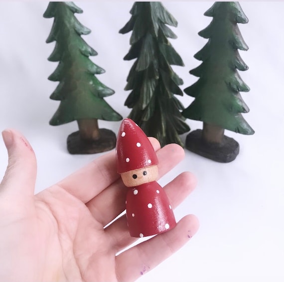 Garden Gnome Peg Doll: Woodland Fantasy Toy