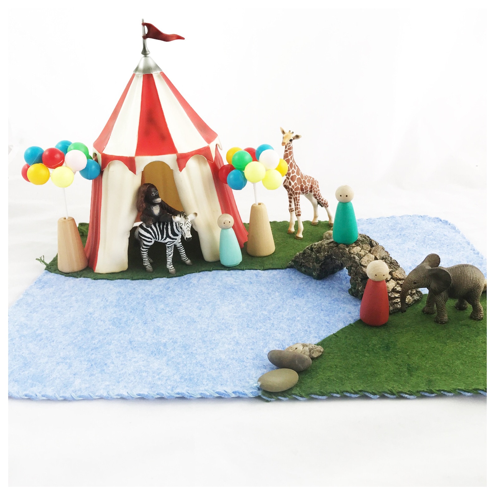 Reversible Wool Felt Play Mat Land Watervs. Sea pretend Etsy