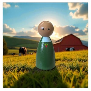 Farmer Friend peg doll - imagination dollhouse pretend play mat accessory toy child open-ended small world