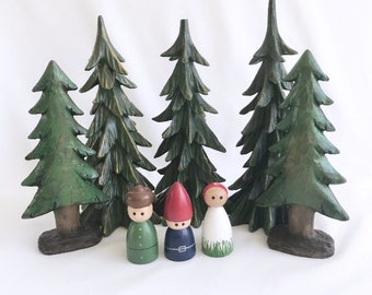 Set of 3 woodland friends mushroom acorn gnome