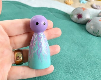 Jellyfish Friend peg doll