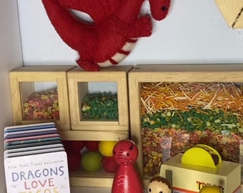 Dragon loves tacos set of 3 peg dolls