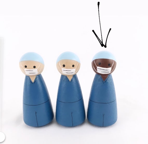 Doctor Surgeon Dentist Peg Doll Family Imagination Dollhouse