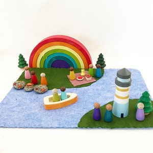 Wende-Wollfilz - Spieldecke - Land und Meer-Spiellandschaft