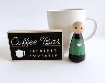 Barista peg doll