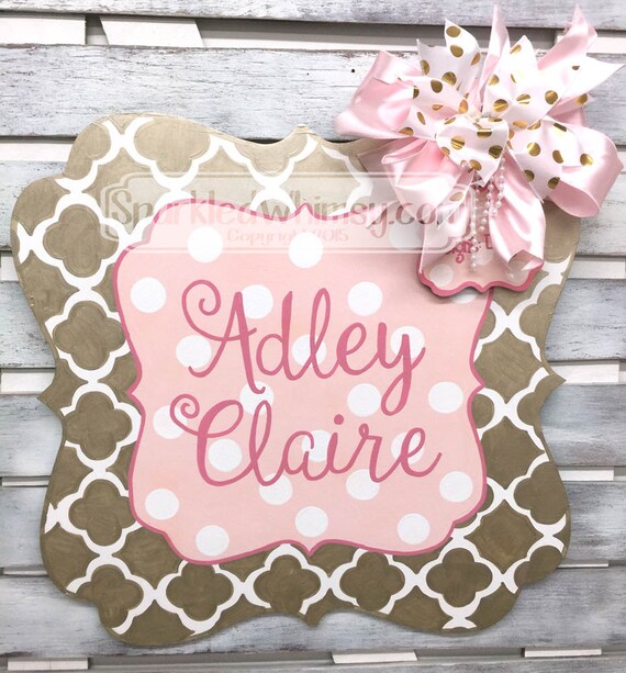 Birth Announcement Door Hanger Personalized Baby