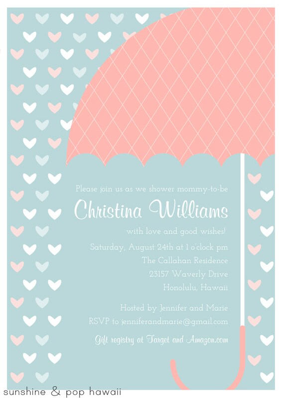 Items similar to Umbrella Baby Shower Printable Invitations CHOOSE