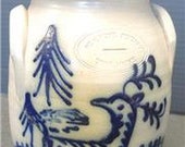Vintage 1985 Beaumont Pottery Butter Churn - Stag In Forest Signed JB JW