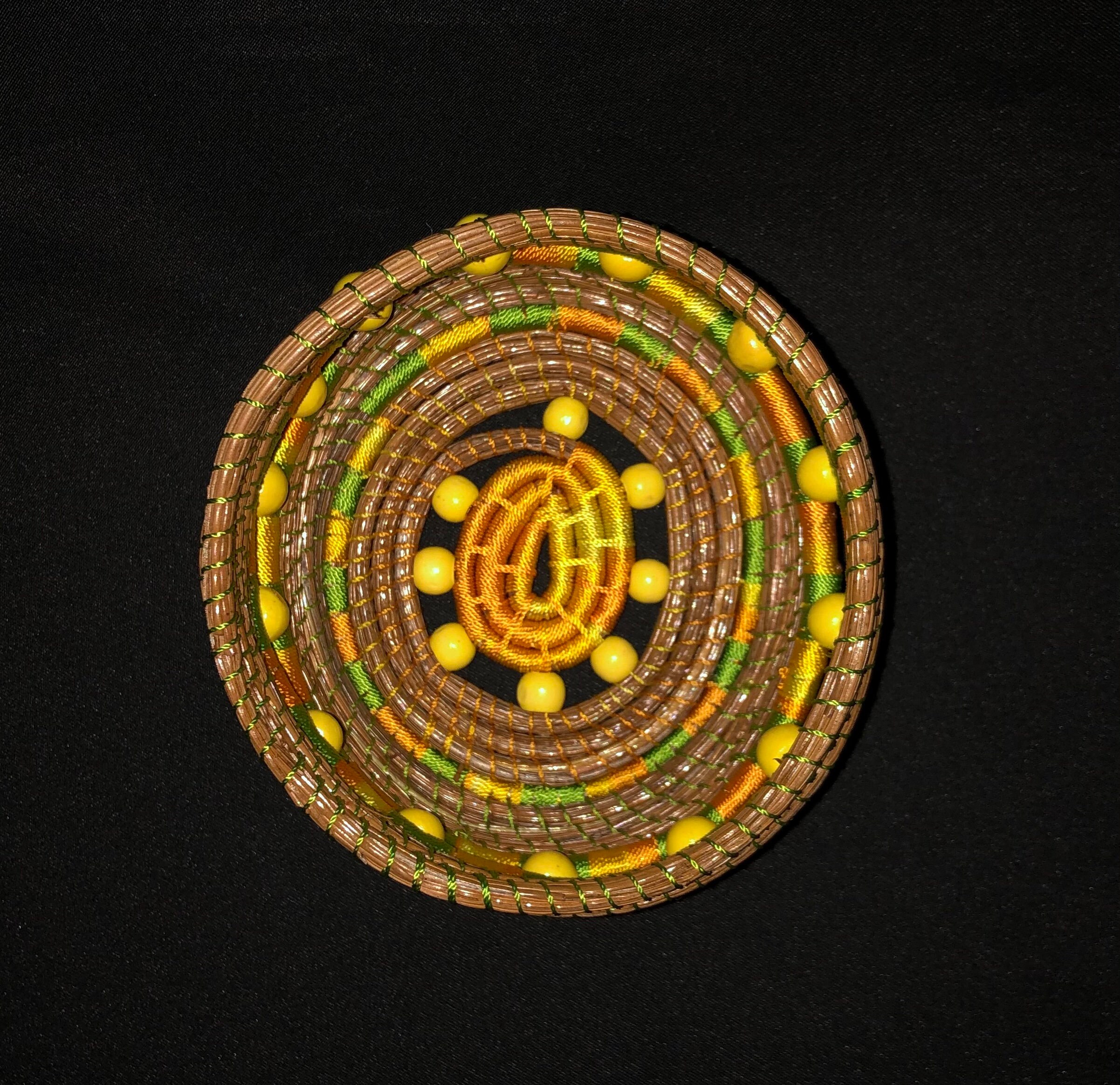 Mini Pine Needle Bowl Yellow &Green Etsy