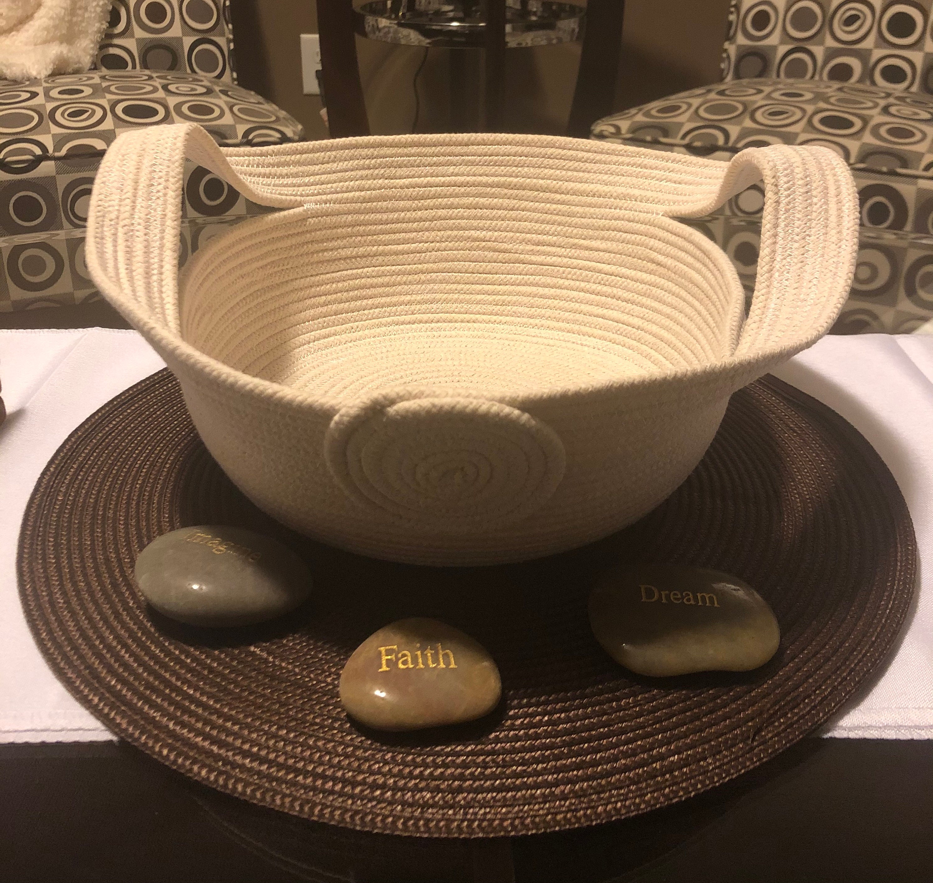 Cotton Rope Basket With Handles Etsy