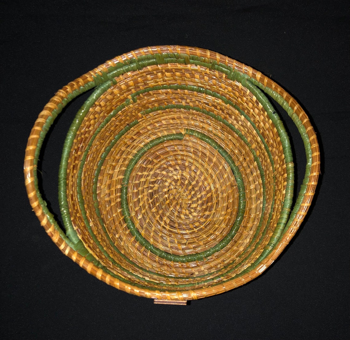 Traditional Raffia Basket With Handles Etsy