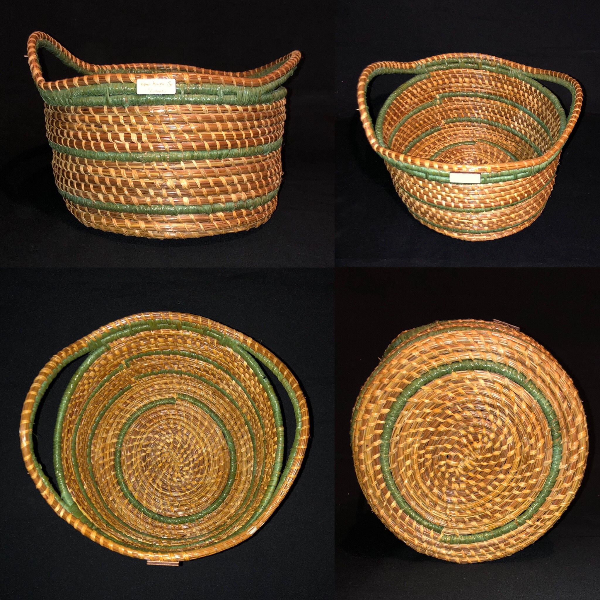 Traditional Raffia Basket With Handles Etsy
