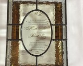 Stained Glass Wedding Invitation Keepsake Box with Beveled Glass Top