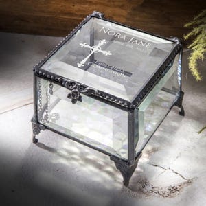 Personalized First Holy Communion Keepsake Box – Custom Engraved Glass Jewelry Box, Religious