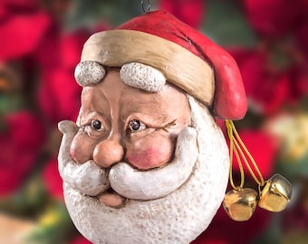 Santa on A Swing Ornament Resin Glitter - Etsy
