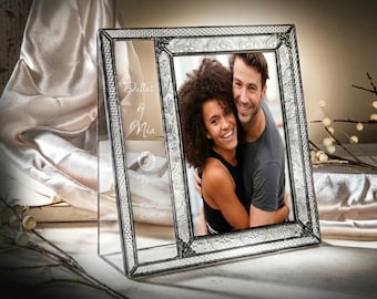 Personalized Anniversary Picture Frame | Engraved Glass Photo Gift