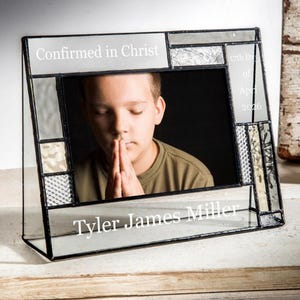 Personalized Confirmation Stained Glass Frame – Engraved 4x6 Keepsake