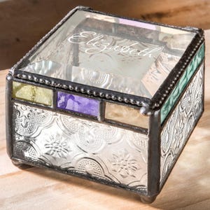 Personalized Glass Jewelry Box – Custom Engraved Trinket Keepsake