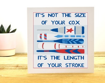 Rowing Greetings Card with Cheeky Wording by Port and Lemon