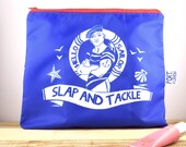 Wash Bag, Zip Bag, Cosmetics Bag, Travel Bag, Waterproof Bag, Hello Sailor, Nautical Gift, Hand Made, Hello Sailor zip bag by Port and Lemon