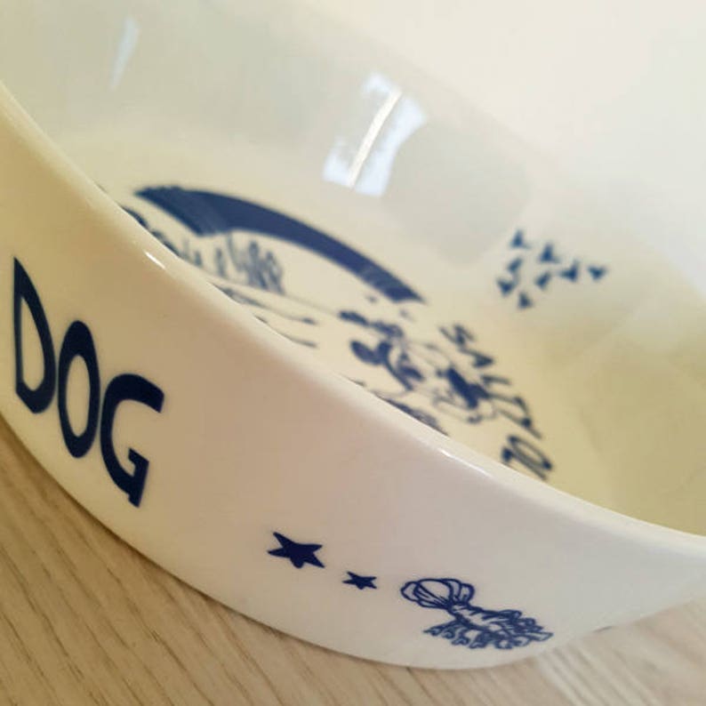 Dog Bowl, Hand Decorated, Dog Gifts, Bowl, Bone China Bowl, Pet gifts, Salty Old Sea Dog bone china bowl by Port and Lemon image 5