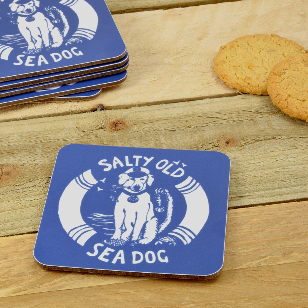Coaster, Salty Old Sea Dog Coaster, Sailing Gifts, Coastal Home Gifts