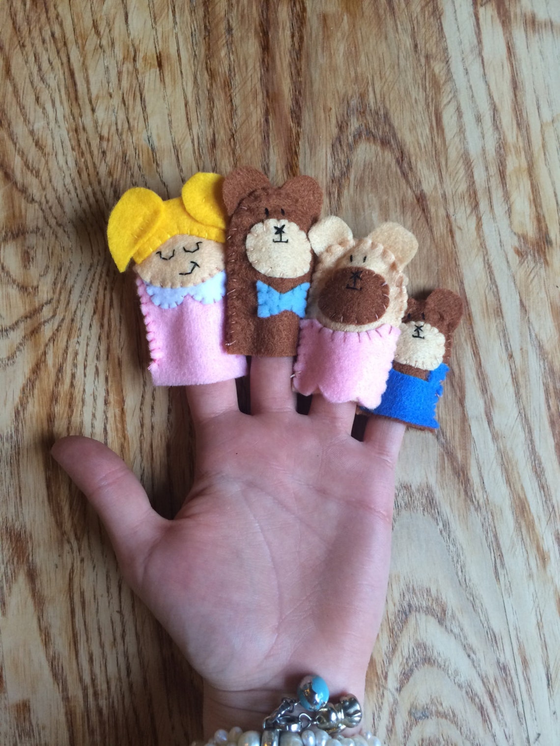 Goldilocks and the Three Bears Finger Puppets Set Etsy UK