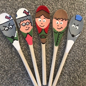 Little red riding hood story spoons