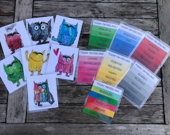 The colour monster emotions flash cards