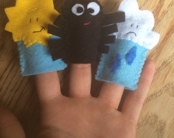 Incy wincy spider finger puppets set