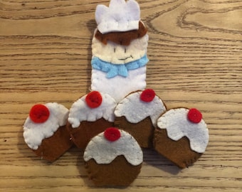 5 currant buns finger puppets