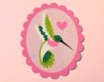 Hummingbird Glitter Sticker