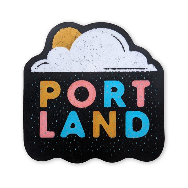 Portland Rain Cloud Vinyl Sticker - Die Cut Matte Finish