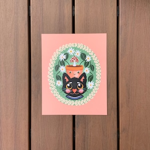 Garden Cat 8&quot;x10&quot; Art Print