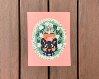 Garden Cat 8"x10" Art Print