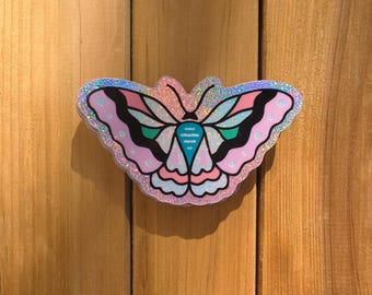 Sticker papillon poussière d'étoile en vinyle scintillant