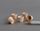 5 Micro Terracotta Planters - Ceramic containers without glaze - Round - 12mm (1 2 inch) tall