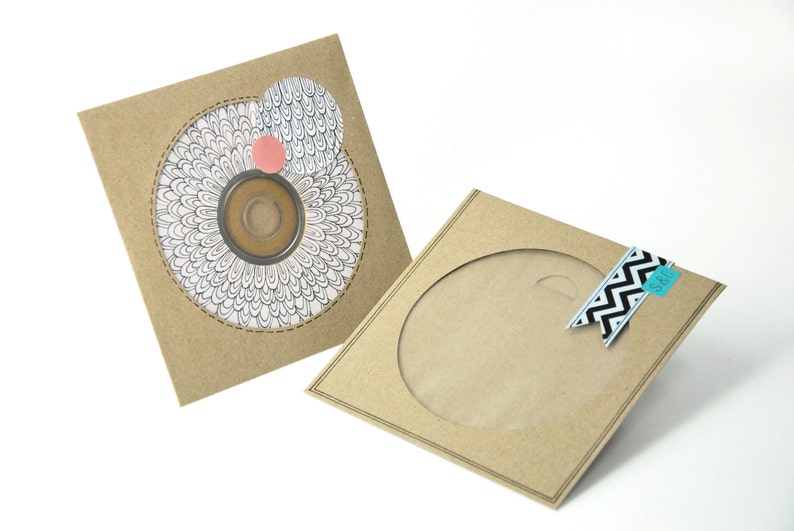 50 Kraft CD Envelopes with window Blank Made of recycled Etsy