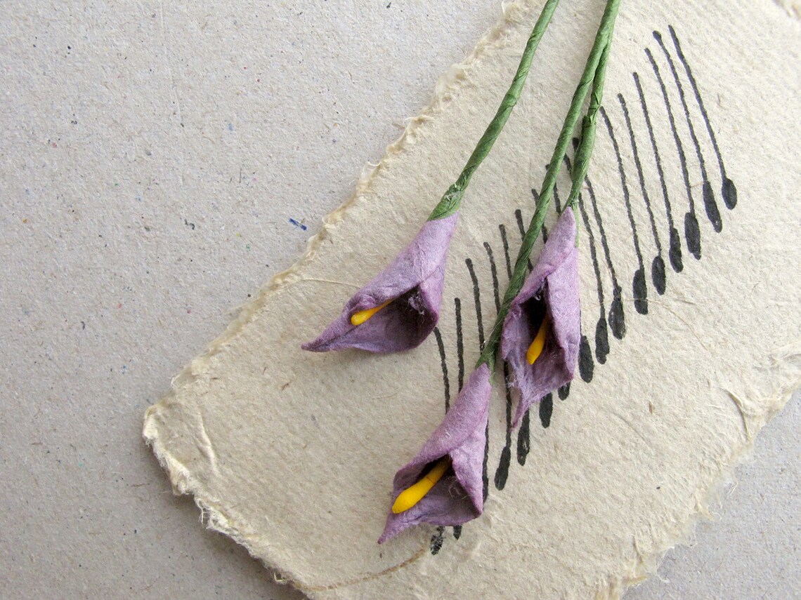 Silk calla lilies purple picture